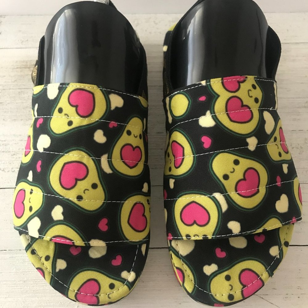 Avocado Platform Slider Sandals  With Elastic